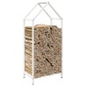 Portant de bois chauffage blanc 40x25x90 cm 