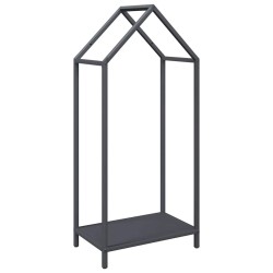 Portant de bois chauffage anthracite 40x25x90 cm 