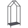 Portant de bois chauffage anthracite 40x25x90 cm 