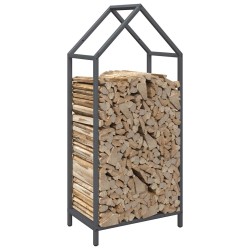 Portant de bois chauffage anthracite 40x25x90 cm 