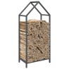 Portant de bois chauffage anthracite 40x25x90 cm 