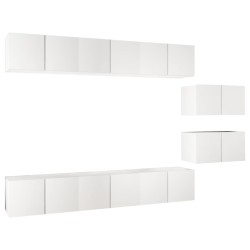 Meubles TV 8 pcs Blanc Bois d'ingénierie 