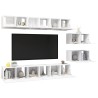 Meubles TV 8 pcs Blanc Bois d'ingénierie 