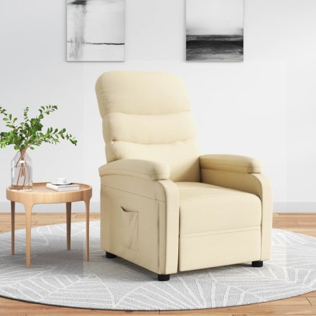 Fauteuil inclinable Crème Tissu 
