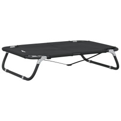 Lit pour chien pliable anthracite tissu Oxford et acier 