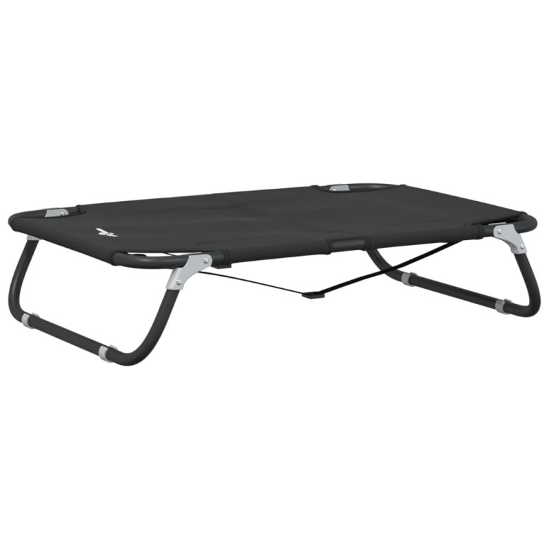 Lit pour chien pliable anthracite tissu Oxford et acier 