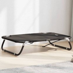 Lit pour chien pliable anthracite tissu Oxford et acier 
