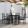 Ensemble à manger de jardin 5 pcs Noir 
