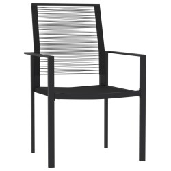 Ensemble à manger de jardin 5 pcs Noir 