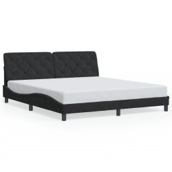 Cadre de lit sans matelas noir 180x200 cm velours 