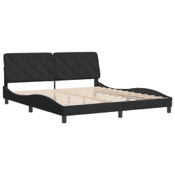 Cadre de lit sans matelas noir 180x200 cm velours 