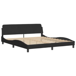 Cadre de lit sans matelas noir 180x200 cm velours 