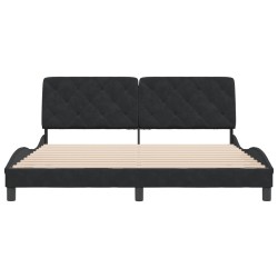 Cadre de lit sans matelas noir 180x200 cm velours 