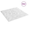 Panneaux muraux 12 pcs blanc 50x50 cm XPS 3 m² améthyste 