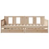 Lit de jour avec tiroirs sans matelas 80x200 cm bois massif 
