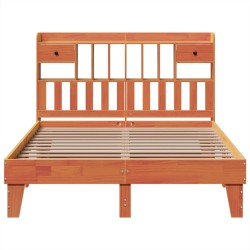 Cadre de lit sans matelas cire marron 140x200cm bois pin massif 