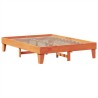 Cadre de lit sans matelas cire marron 140x200cm bois pin massif 