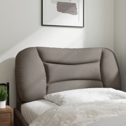 Coussin de tête de lit taupe 80 cm tissu 