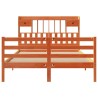 Lit bibliothèque sans matelas cire marron 150x200 cm pin massif 