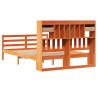 Lit bibliothèque sans matelas cire marron 150x200 cm pin massif 