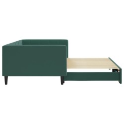 Lit de jour avec gigogne sans matelas vert foncé 100x200 cm 