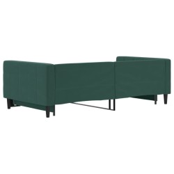 Lit de jour avec gigogne sans matelas vert foncé 100x200 cm 