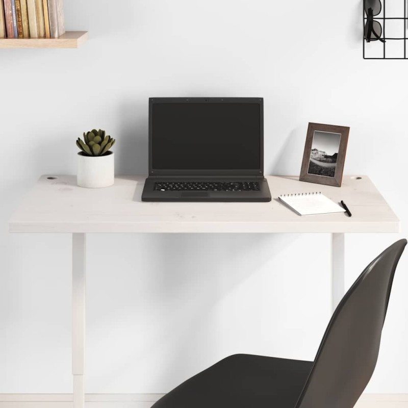 Dessus de bureau blanc 80x40x2,5 cm bois massif de pin 