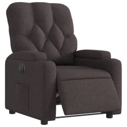 Fauteuil inclinable électrique Marron foncé Tissu 