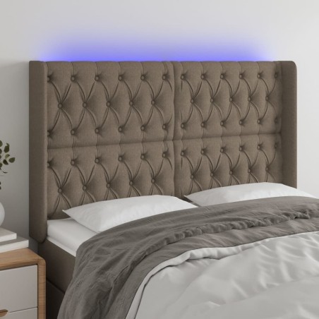 Tête de lit à LED Taupe 163x16x118/128 cm Tissu 