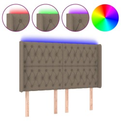 Tête de lit à LED Taupe 163x16x118/128 cm Tissu 