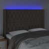 Tête de lit à LED Taupe 163x16x118/128 cm Tissu 