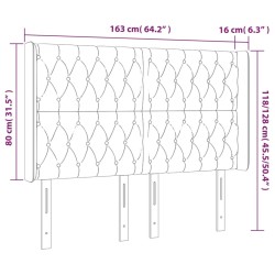 Tête de lit à LED Taupe 163x16x118/128 cm Tissu 