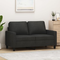 Canapé à 2 places Noir 120 cm Tissu 