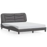 Cadre de lit sans matelas gris 160x200 cm similicuir 