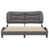 Cadre de lit sans matelas gris 160x200 cm similicuir 