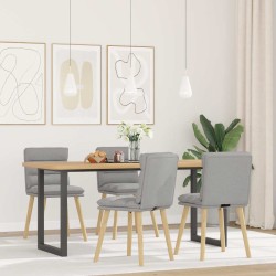 Chaises à manger lot de 4 gris nuage tissu 