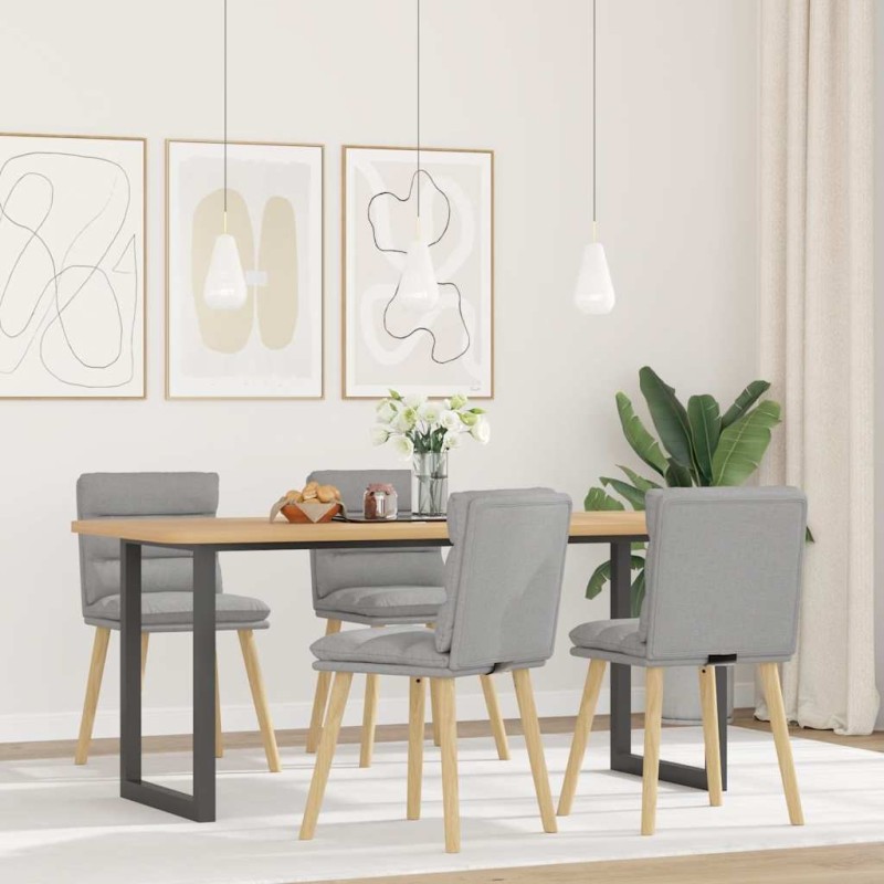 Chaises à manger lot de 4 gris nuage tissu 
