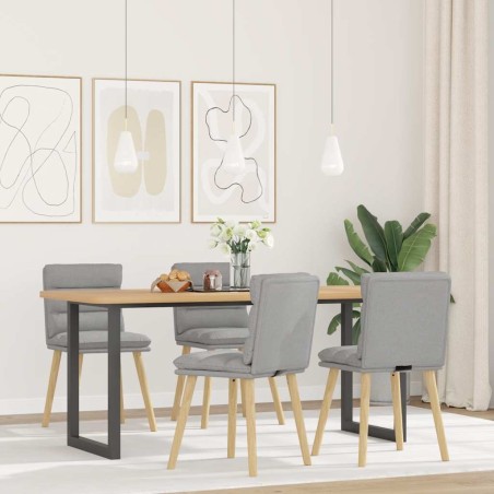 Chaises à manger lot de 4 gris nuage tissu 
