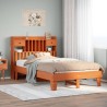 Cadre de lit sans matelas cire marron 120x190cm bois pin massif 