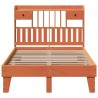 Cadre de lit sans matelas cire marron 120x190cm bois pin massif 