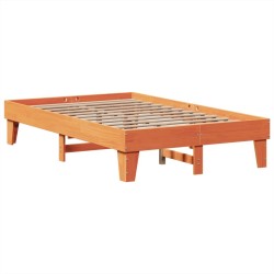 Cadre de lit sans matelas cire marron 120x190cm bois pin massif 