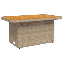 Ensemble à manger de jardin et coussins 2 pcs beige poly rotin 