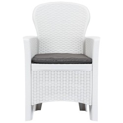 Chaise de jardin lot de 2 coussin Blanc Plastique Aspect rotin 