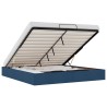 Cadre de lit ottoman sans matelas bleu 200x200 cm tissu 