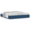 Cadre de lit ottoman sans matelas bleu 200x200 cm tissu 