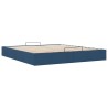 Cadre de lit ottoman sans matelas bleu 200x200 cm tissu 