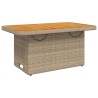 Ensemble à manger de jardin et coussins 2 pcs beige poly rotin 
