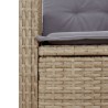 Ensemble à manger de jardin et coussins 2 pcs beige poly rotin 
