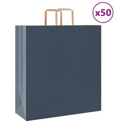 Sacs en papier 50 pcs avec poignées bleu 45x17x48 cm 