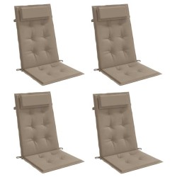 Coussins de chaise à dossier haut lot de 4 taupe tissu oxford 